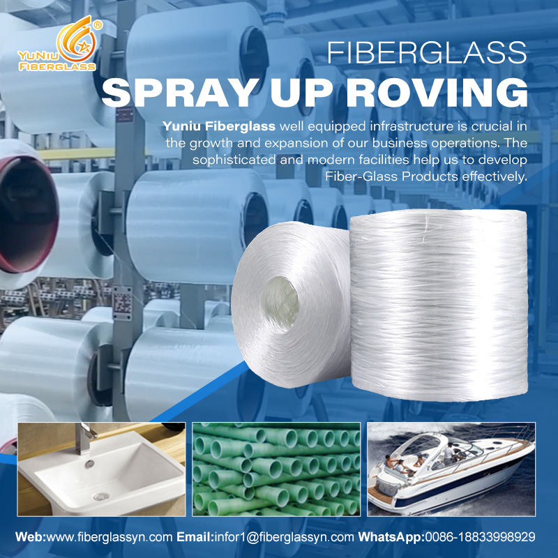 Ex-factory price 2400tex 4800tex E glass fiberglass spray up roving for boats and pipes