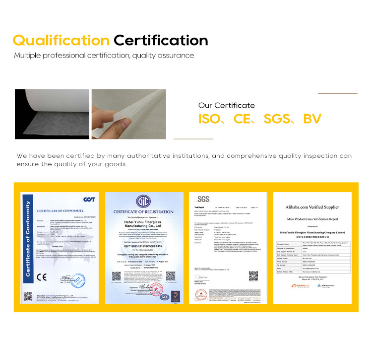 fiberglass surface mat Certificate