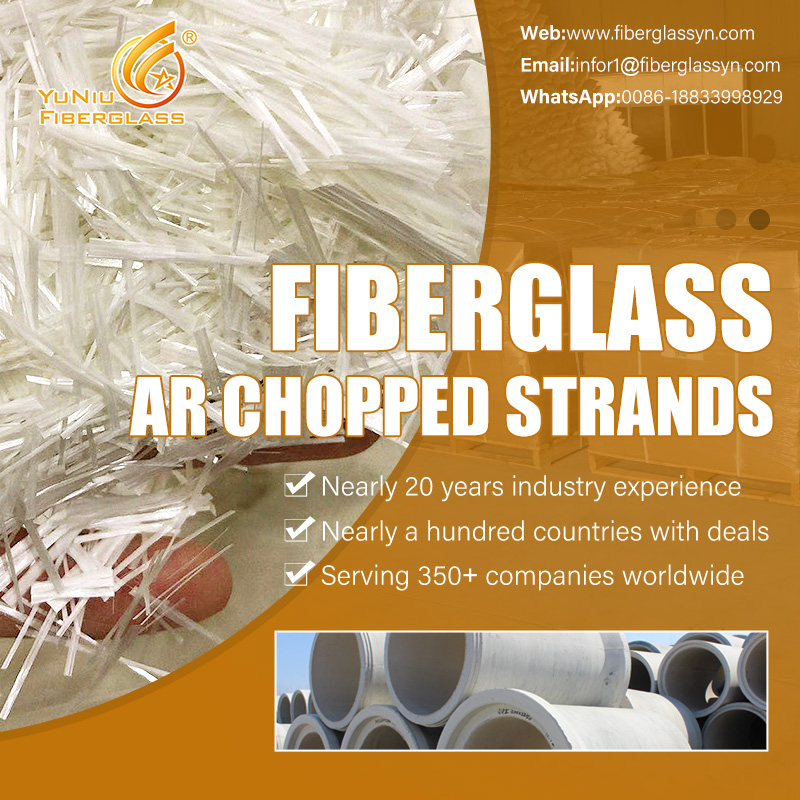 Alkali Resistant Fiberglass Chopped Strands Excellent performance 12mm/24mm for concrete enhanced
