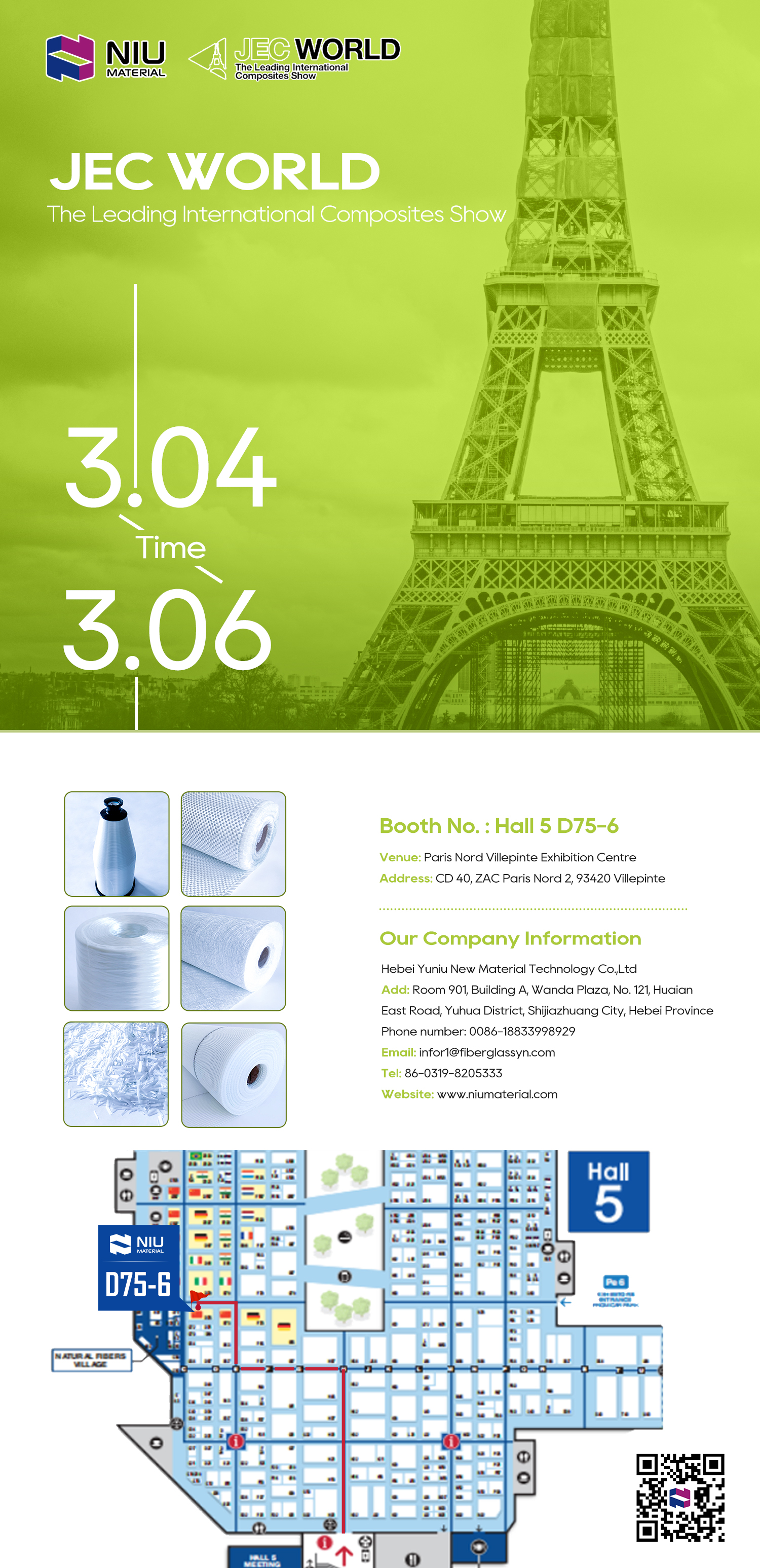 2025 Jec World Exhibition: Yuniu Invites You To Explore The New Future of Fiberglass
