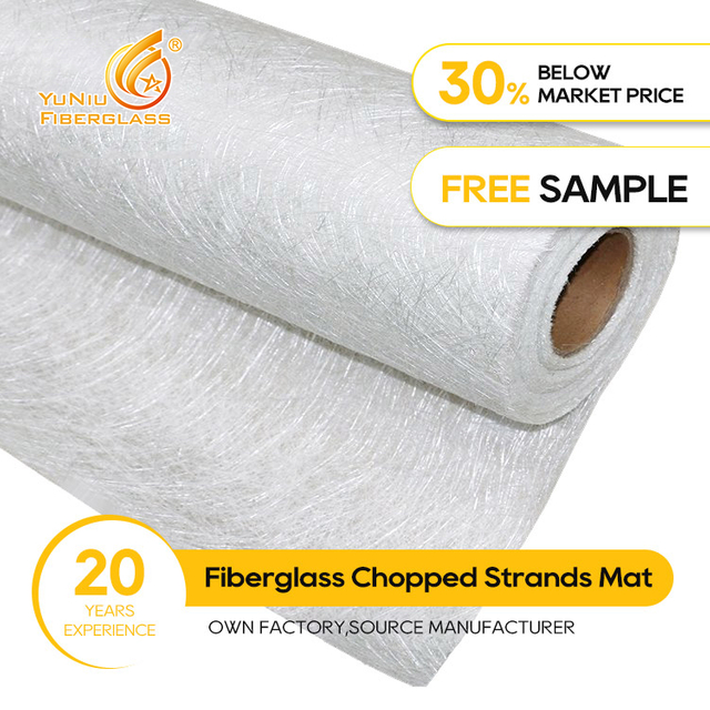 Yuniu Excellent performance 225gsm/300gsm/450gsm/600gsm fiberglass chopped strand mat for cooling tower