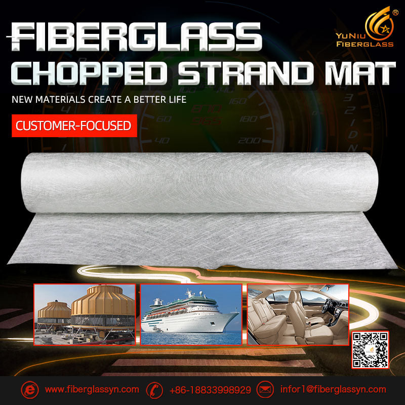 Hot sales 300g/450g/600g Emulsion Chopped Strands Fiberglass Mat For Pipe Wrapping
